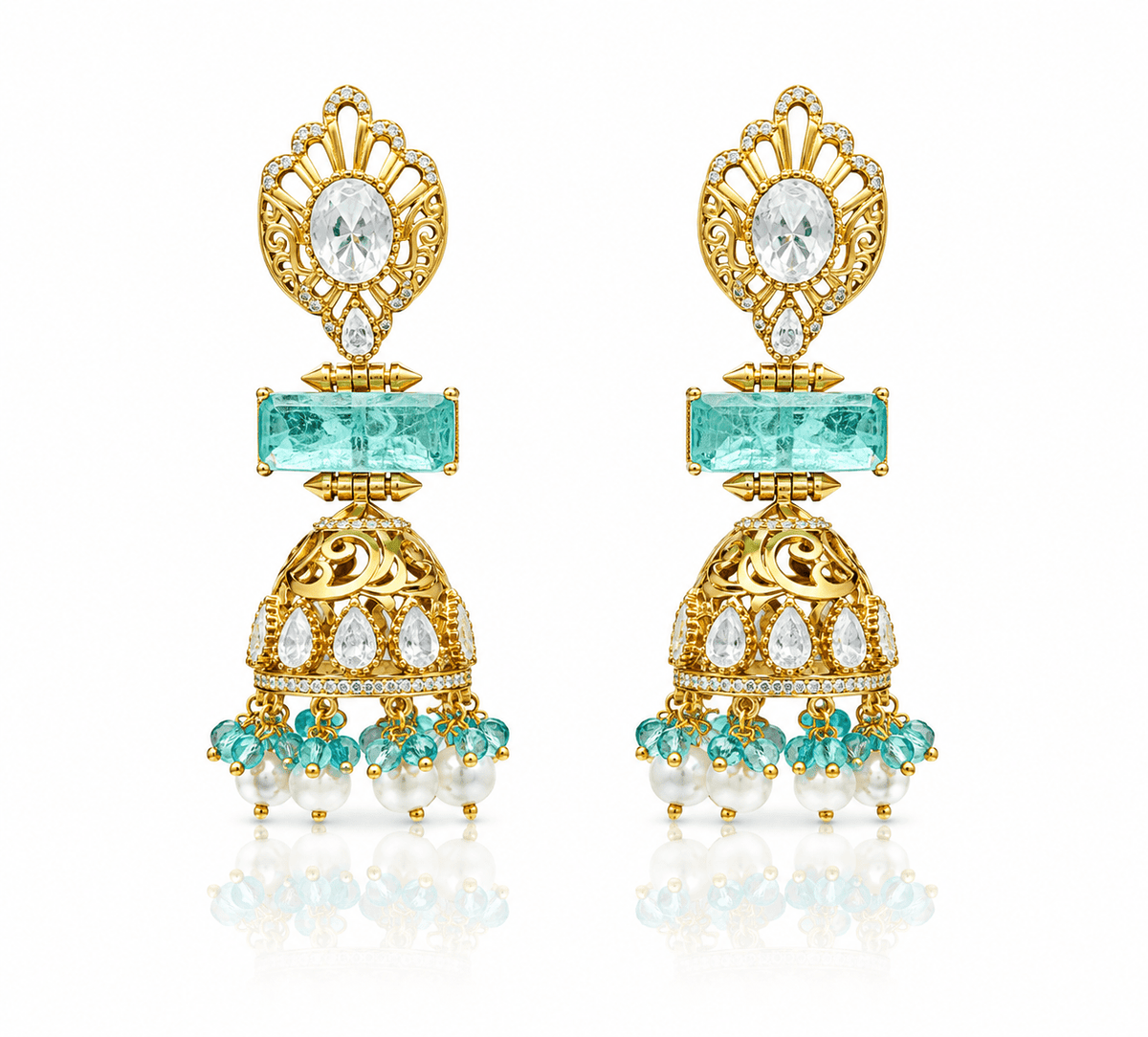 Kundan Jhumki 01385 - KRISHNA'S SWETA JEWELLERY