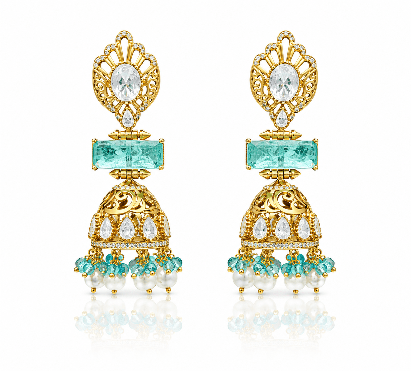Kundan Jhumki 01385 - KRISHNA'S SWETA JEWELLERY