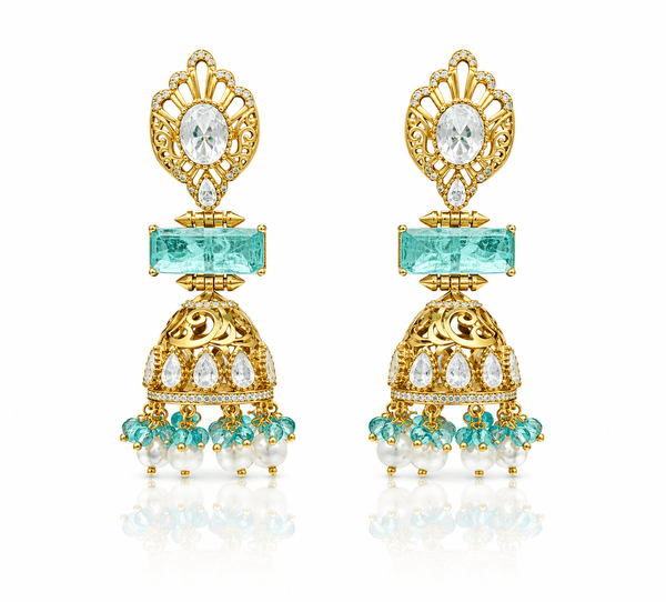 Kundan Jhumki 01385 - KRISHNA'S SWETA JEWELLERY