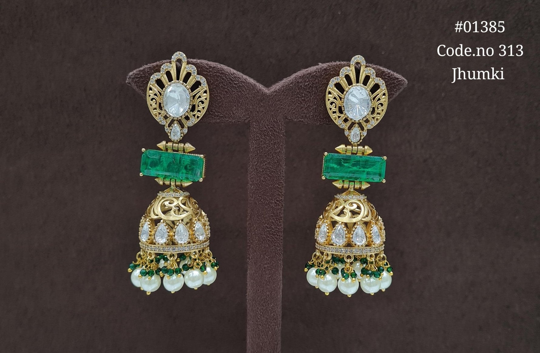 Kundan Jhumki 01385 - KRISHNA'S SWETA JEWELLERY