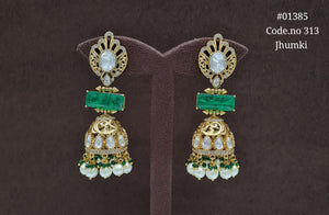 Kundan Jhumki 01385 - KRISHNA'S SWETA JEWELLERY