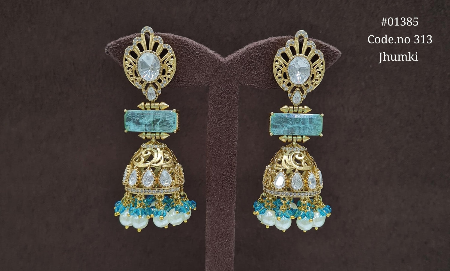 Kundan Jhumki 01385 - KRISHNA'S SWETA JEWELLERY