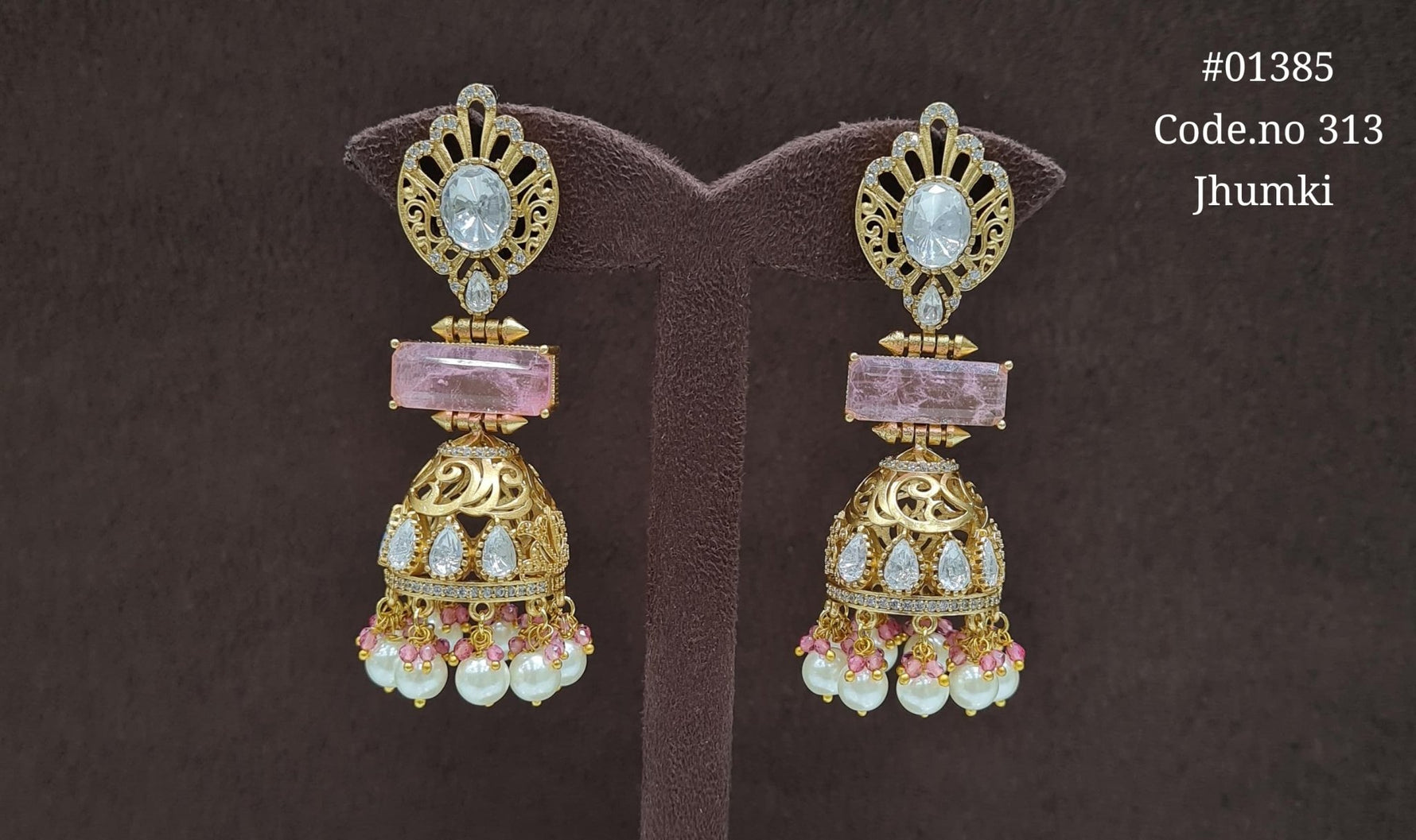Kundan Jhumki 01385 - KRISHNA'S SWETA JEWELLERY
