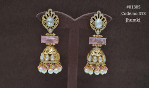 Kundan Jhumki 01385 - KRISHNA'S SWETA JEWELLERY