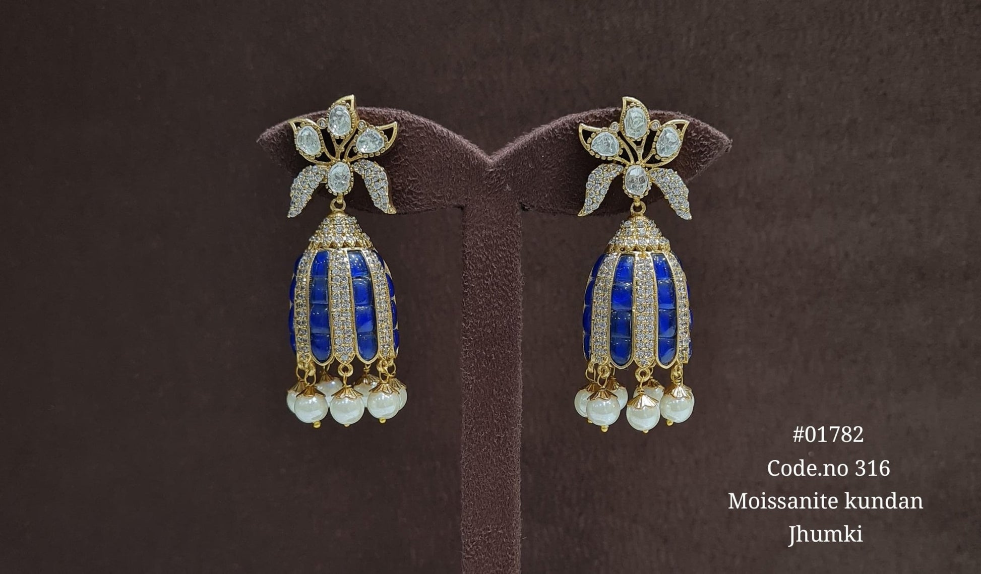 Kundan Jhumki 01782 - KRISHNA'S SWETA JEWELLERY