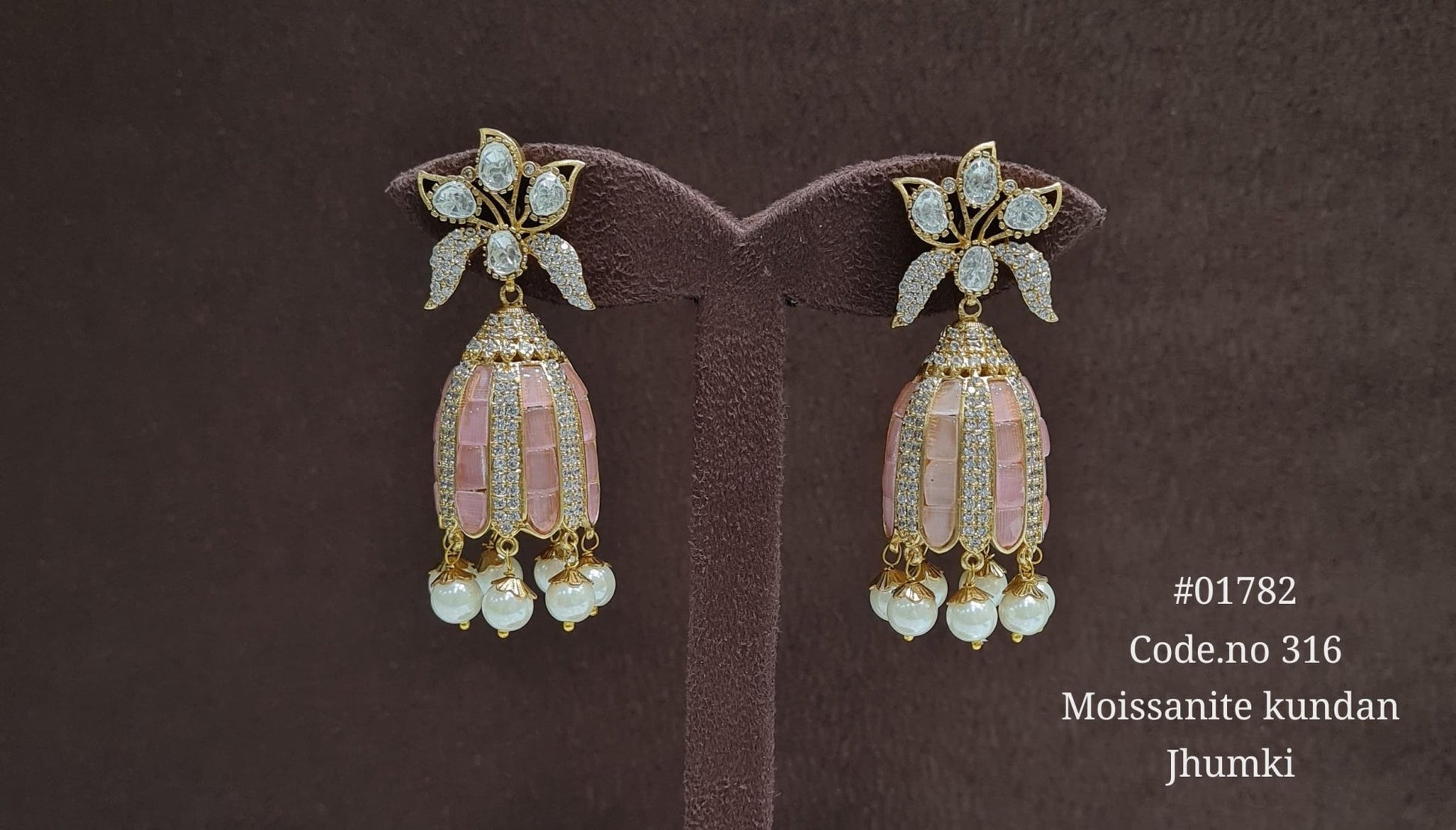 Kundan Jhumki 01782 - KRISHNA'S SWETA JEWELLERY