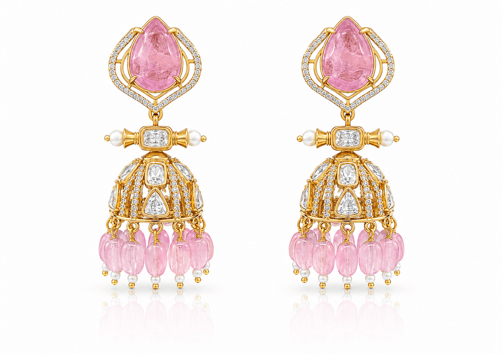 Kundan Jhumki 02249 - KRISHNA'S SWETA JEWELLERY