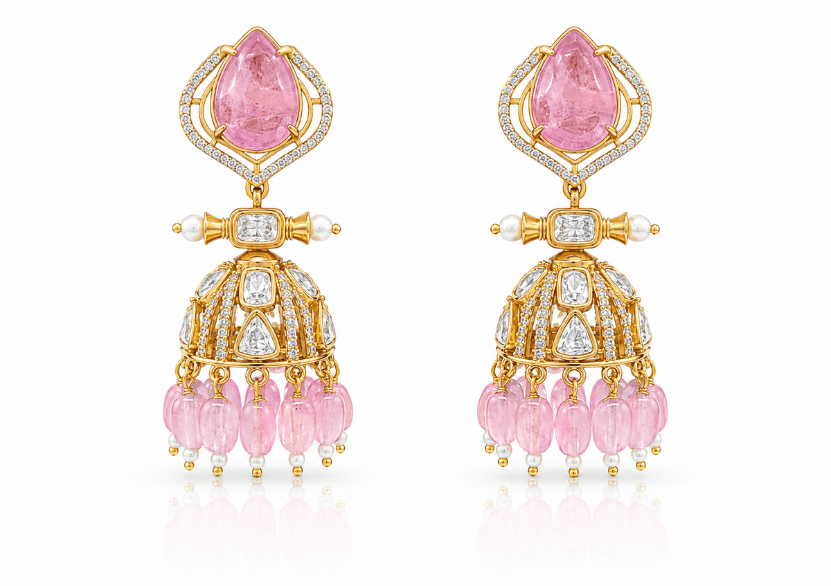 Kundan Jhumki 02249 - KRISHNA'S SWETA JEWELLERY