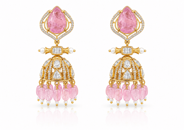 Kundan Jhumki 02249 - KRISHNA'S SWETA JEWELLERY