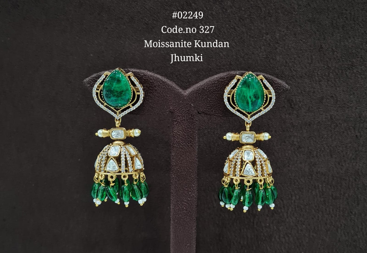 Kundan Jhumki 02249 - KRISHNA'S SWETA JEWELLERY