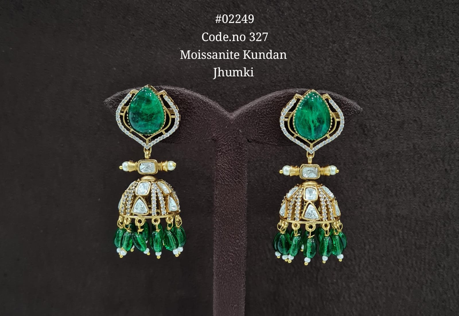 Kundan Jhumki 02249 - KRISHNA'S SWETA JEWELLERY