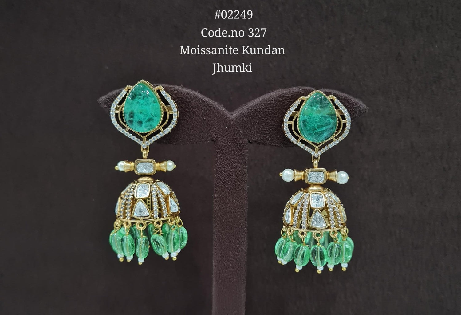 Kundan Jhumki 02249 - KRISHNA'S SWETA JEWELLERY