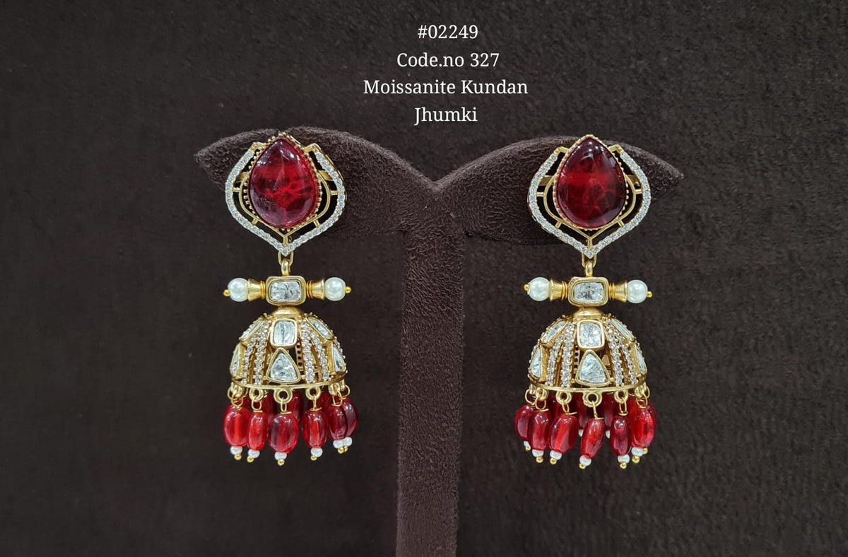 Kundan Jhumki 02249 - KRISHNA'S SWETA JEWELLERY