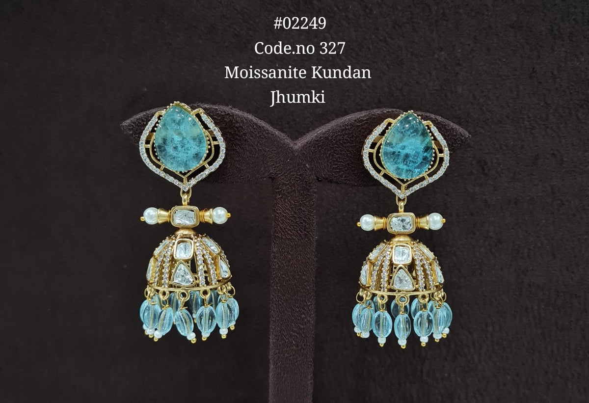 Kundan Jhumki 02249 - KRISHNA'S SWETA JEWELLERY
