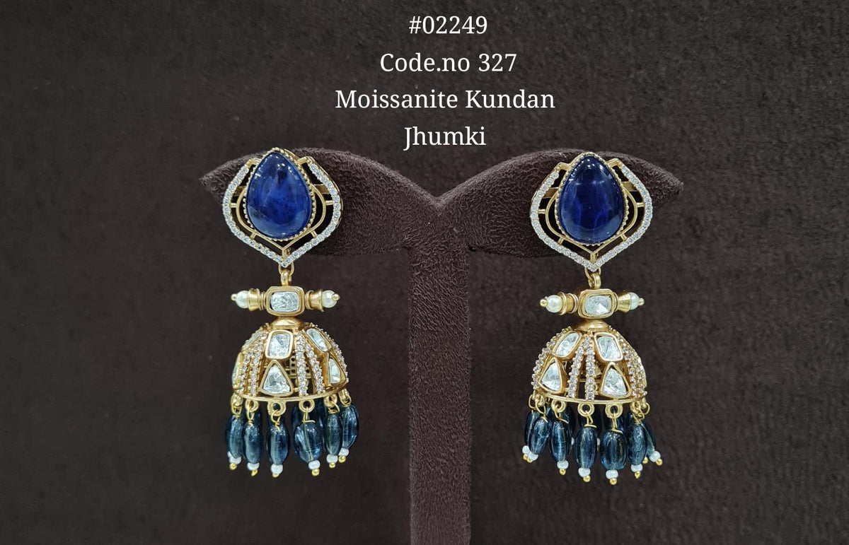 Kundan Jhumki 02249 - KRISHNA'S SWETA JEWELLERY
