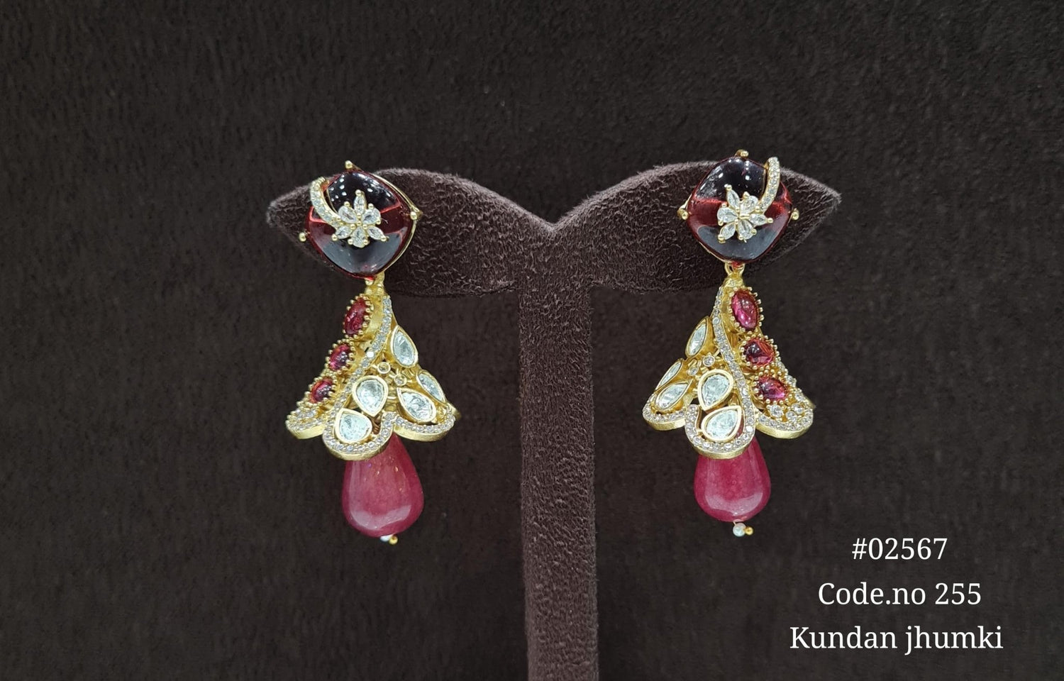 Kundan Jhumki 02567 - KRISHNA'S SWETA JEWELLERY