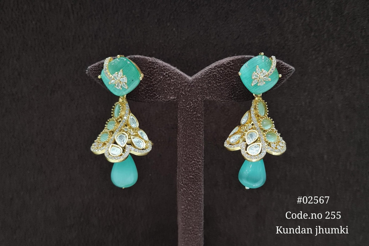 Kundan Jhumki 02567 - KRISHNA'S SWETA JEWELLERY