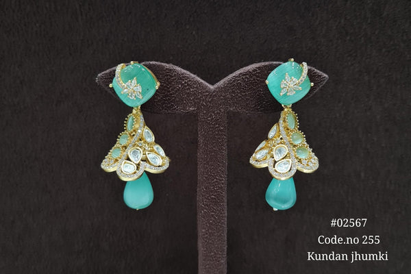 Kundan Jhumki 02567 - KRISHNA'S SWETA JEWELLERY