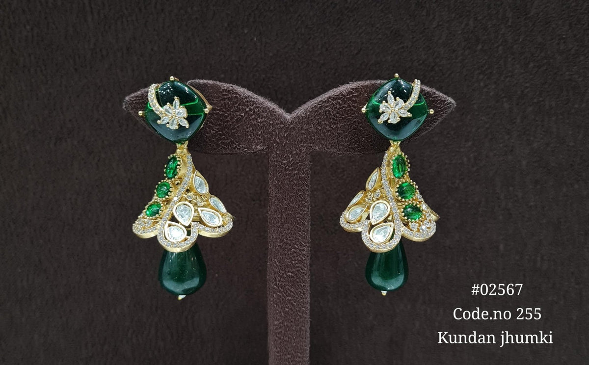 Kundan Jhumki 02567 - KRISHNA'S SWETA JEWELLERY