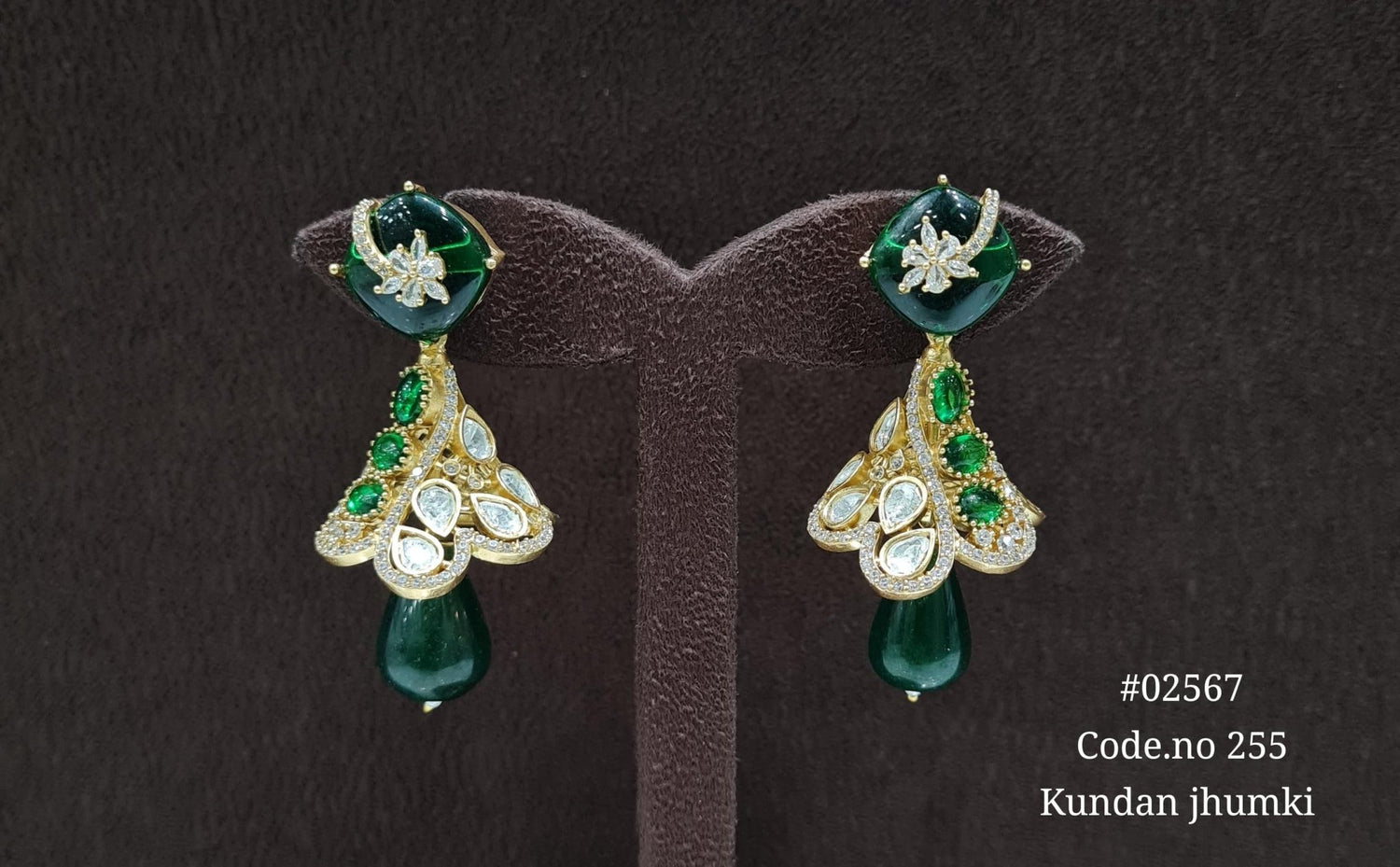 Kundan Jhumki 02567 - KRISHNA'S SWETA JEWELLERY