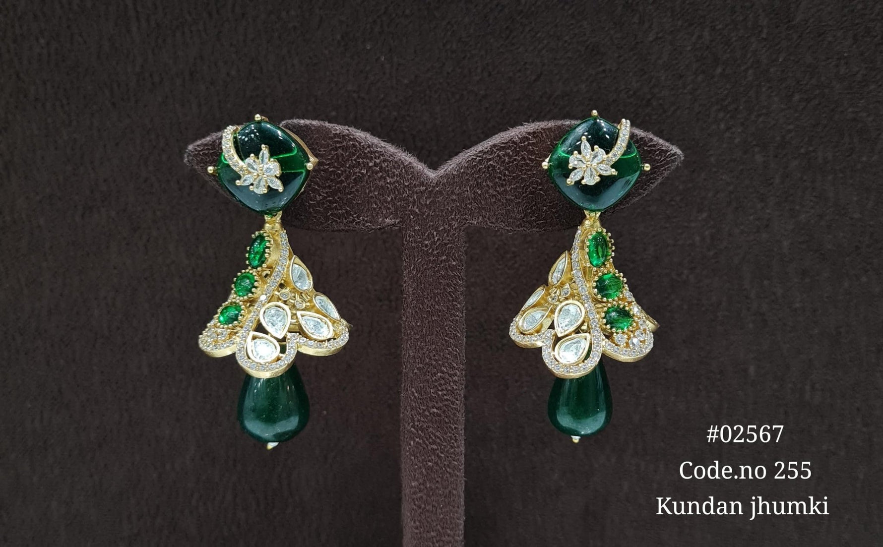 Kundan Jhumki 02567 - KRISHNA'S SWETA JEWELLERY