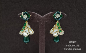 Kundan Jhumki 02567 - KRISHNA'S SWETA JEWELLERY