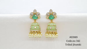 Kundan Jhumki 03989 - KRISHNA'S SWETA JEWELLERY