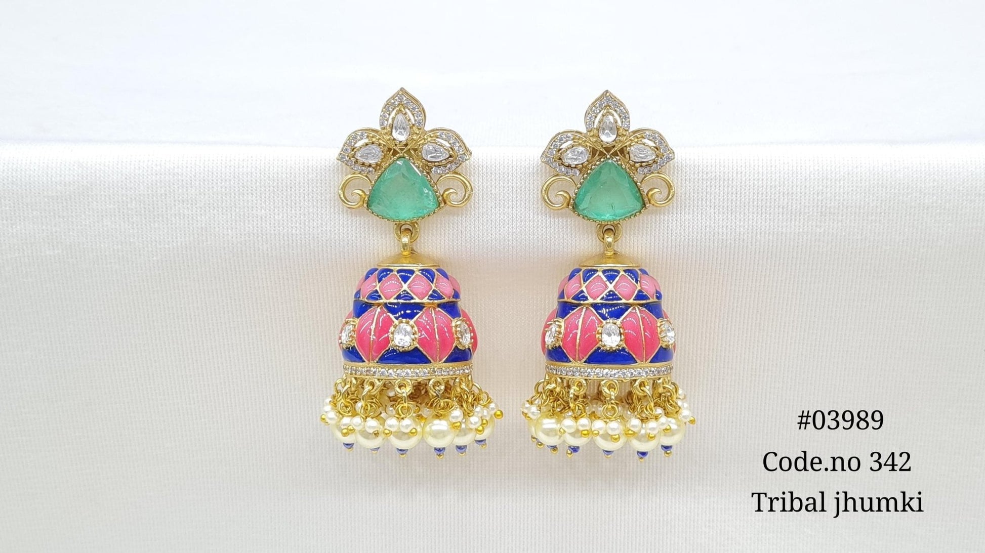 Kundan Jhumki 03989 - KRISHNA'S SWETA JEWELLERY