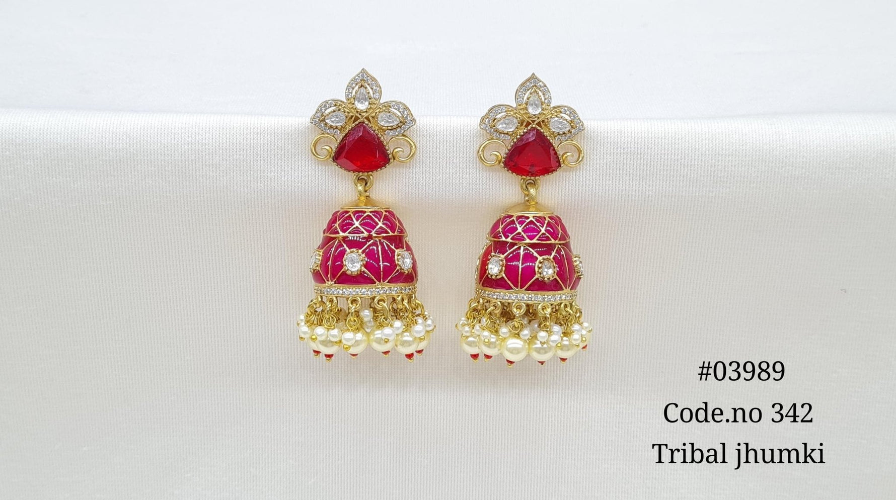 Kundan Jhumki 03989 - KRISHNA'S SWETA JEWELLERY
