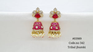 Kundan Jhumki 03989 - KRISHNA'S SWETA JEWELLERY