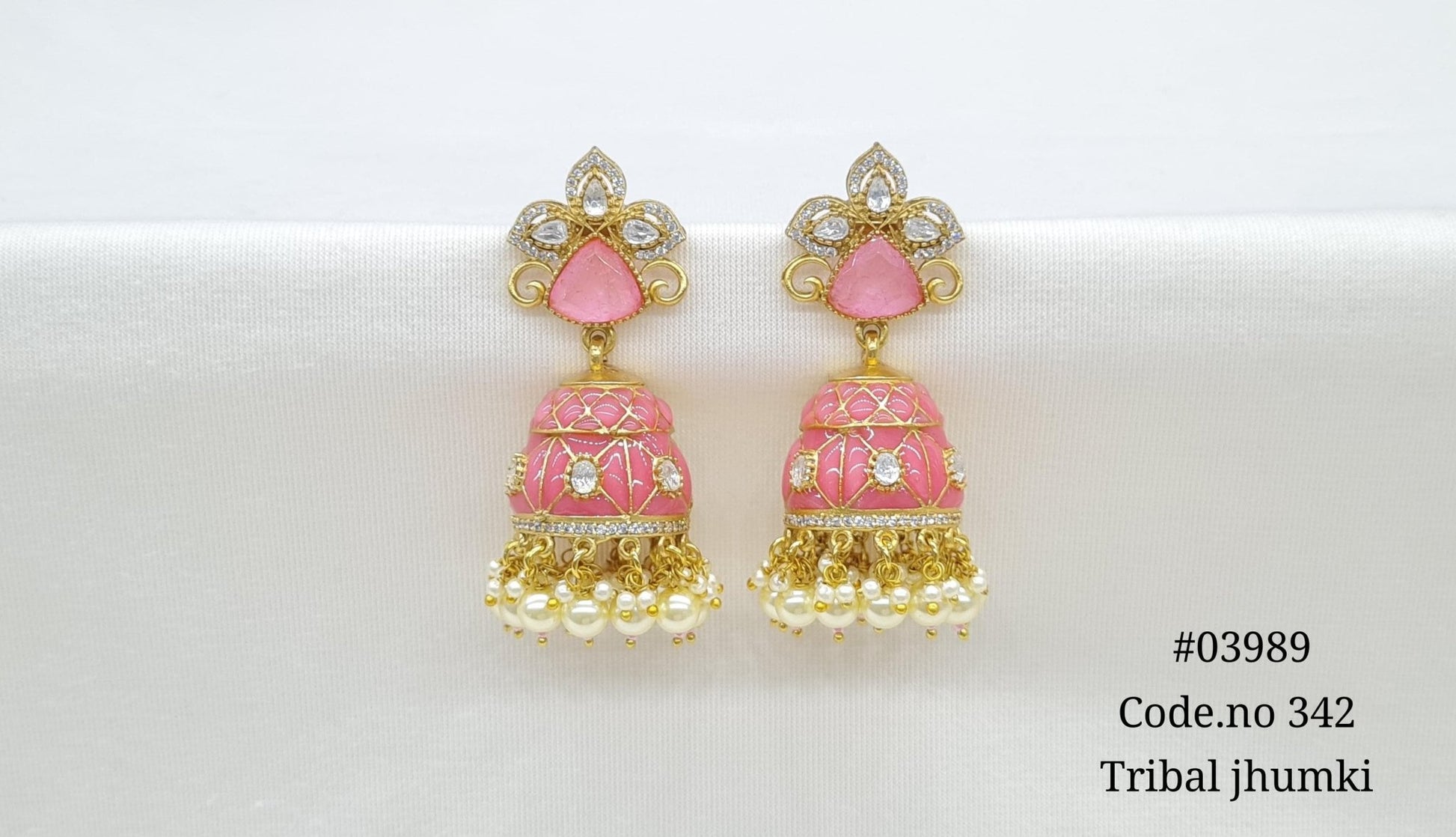 Kundan Jhumki 03989 - KRISHNA'S SWETA JEWELLERY