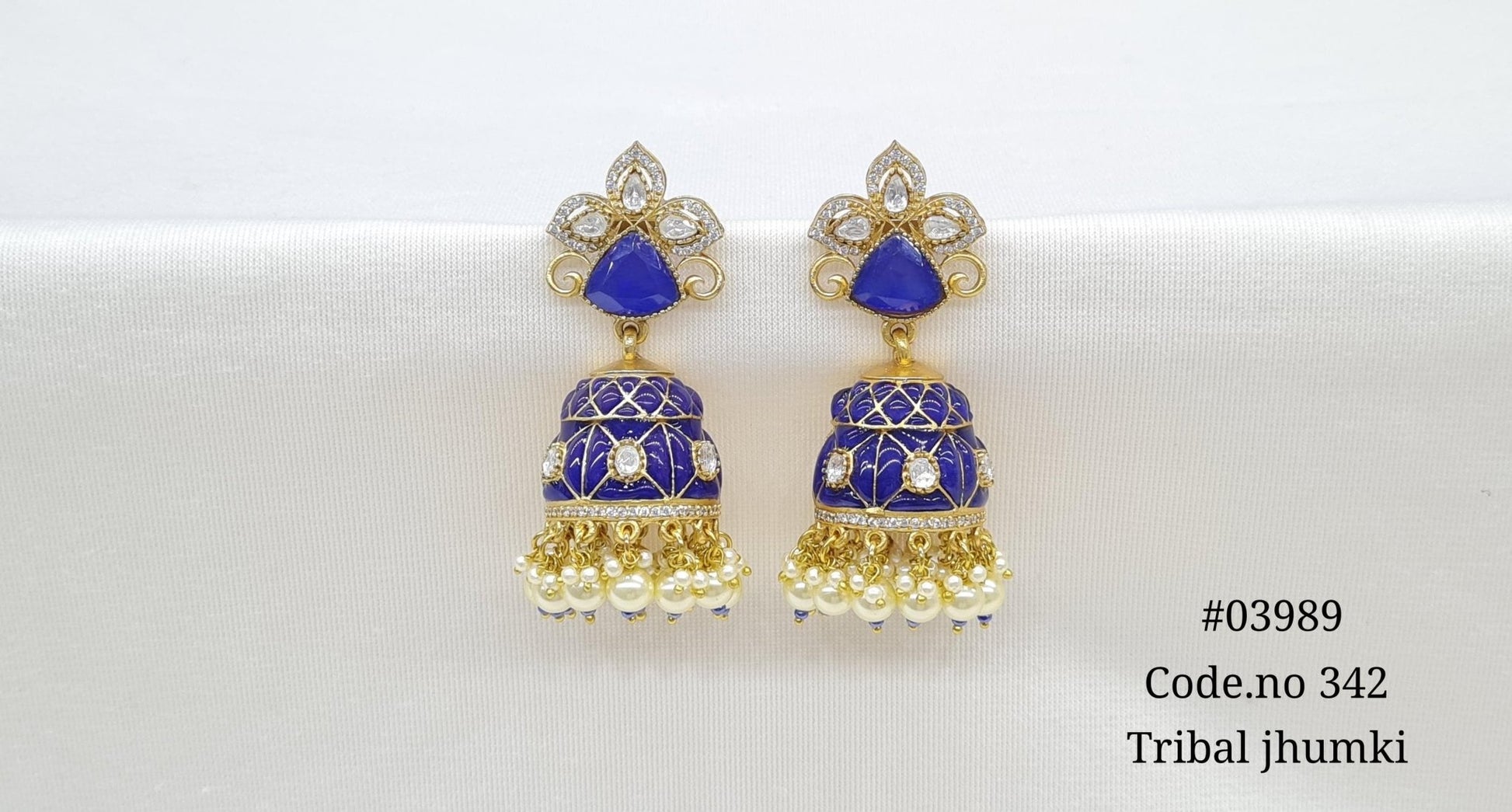 Kundan Jhumki 03989 - KRISHNA'S SWETA JEWELLERY