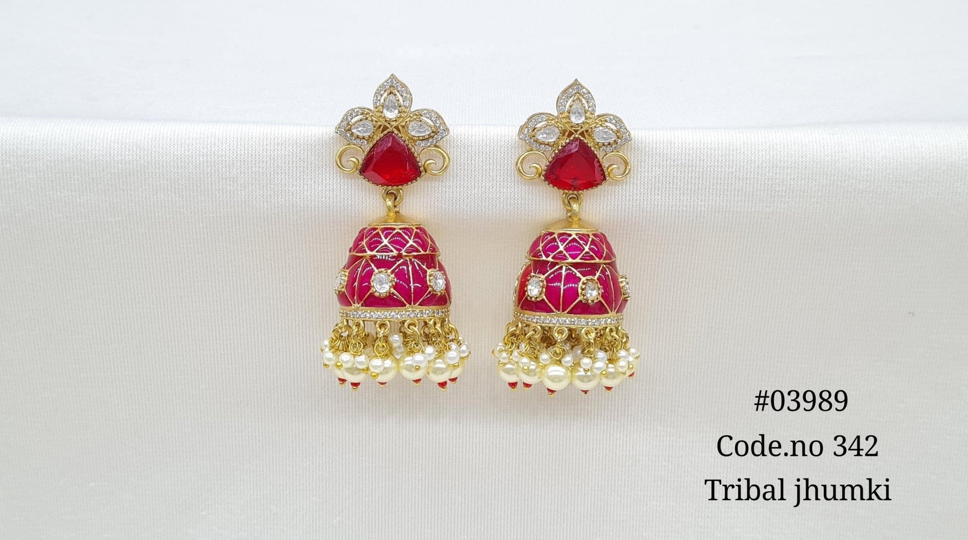 Kundan Jhumki 03989 - KRISHNA'S SWETA JEWELLERY