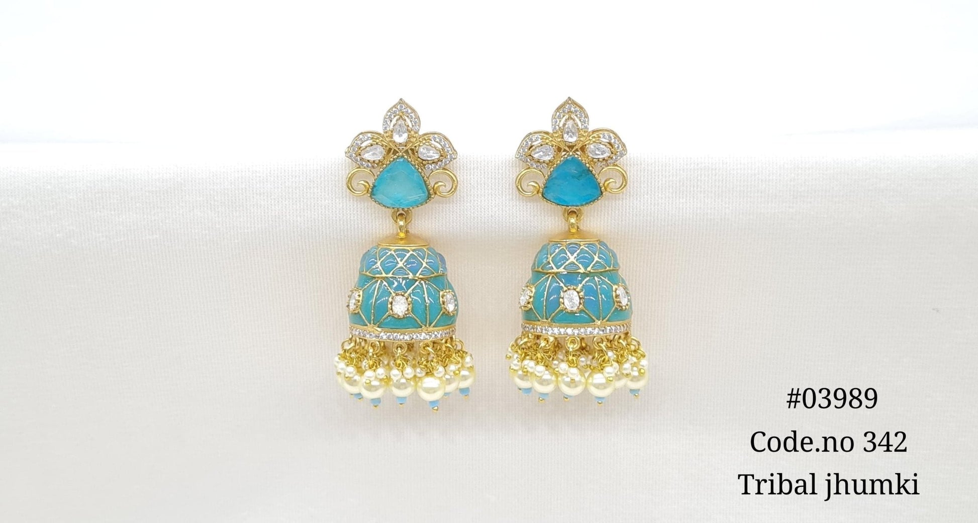 Kundan Jhumki 03989 - KRISHNA'S SWETA JEWELLERY