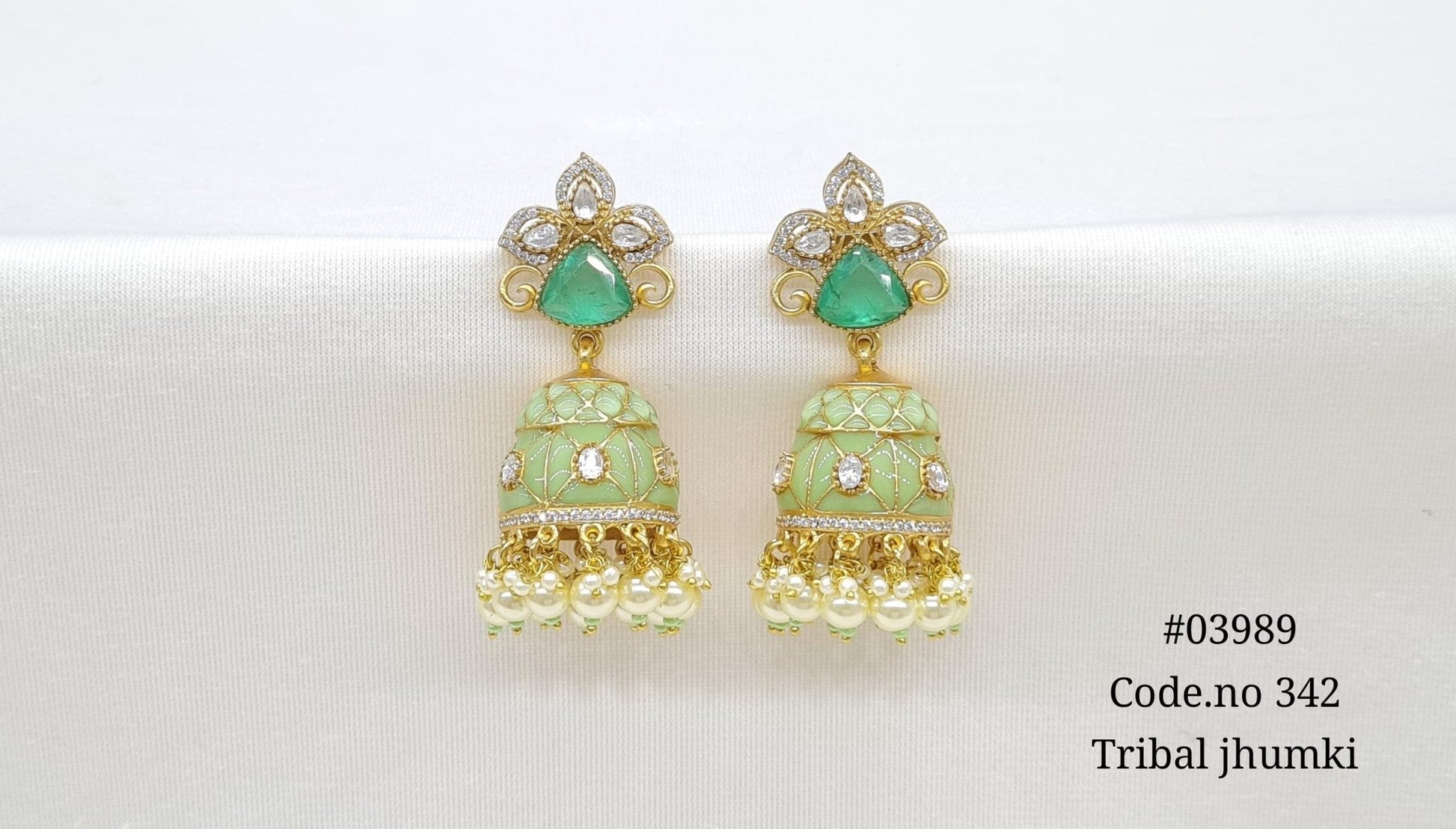 Kundan Jhumki 03989 - KRISHNA'S SWETA JEWELLERY