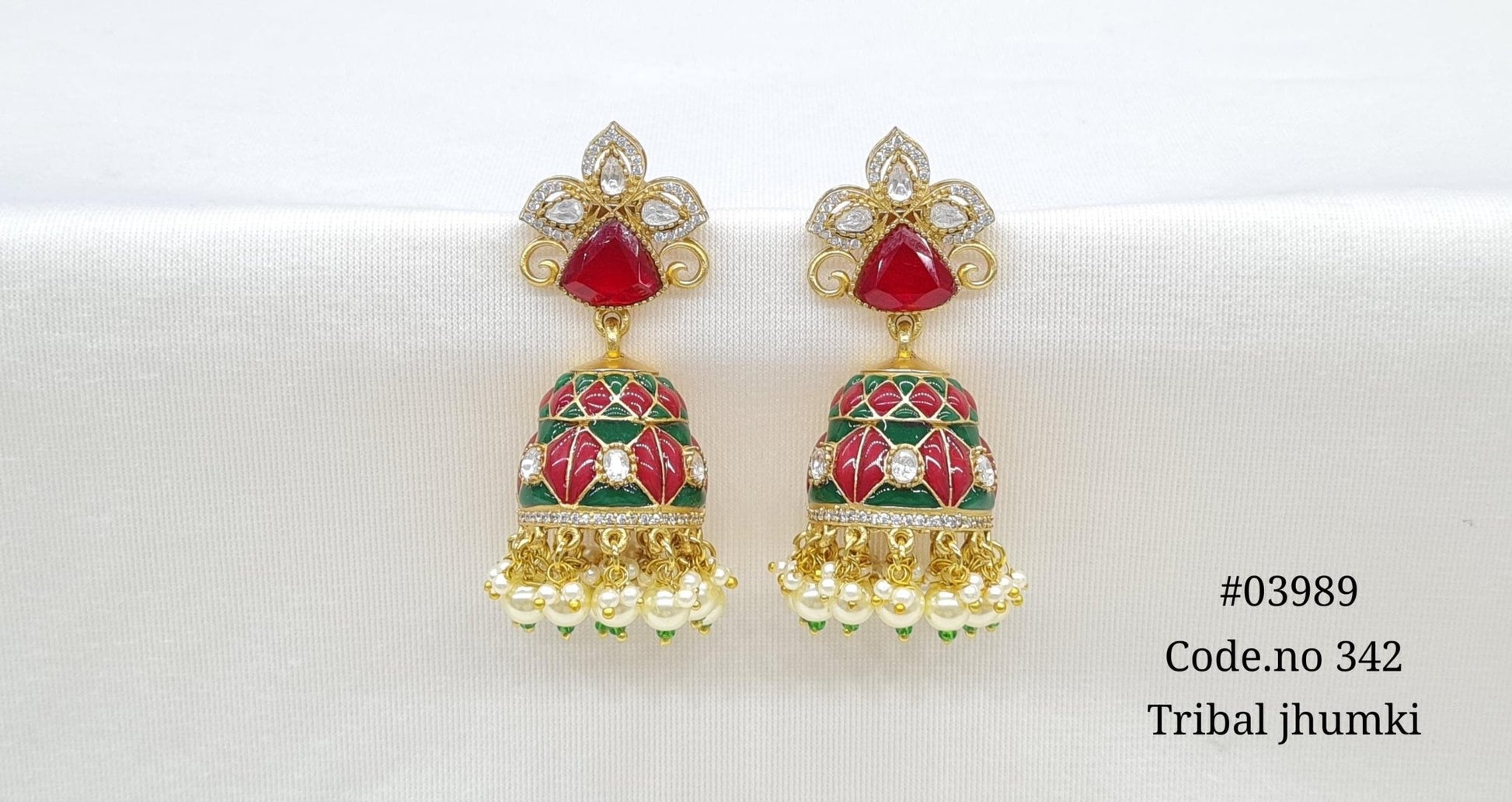 Kundan Jhumki 03989 - KRISHNA'S SWETA JEWELLERY