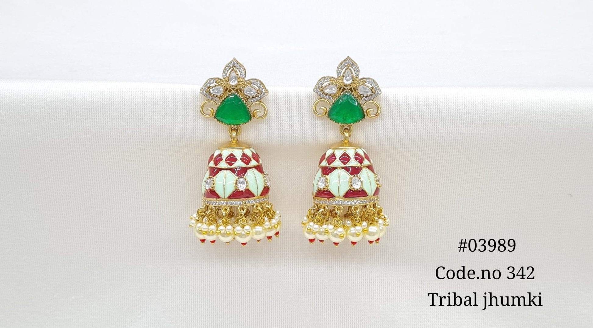 Kundan Jhumki 03989 - KRISHNA'S SWETA JEWELLERY