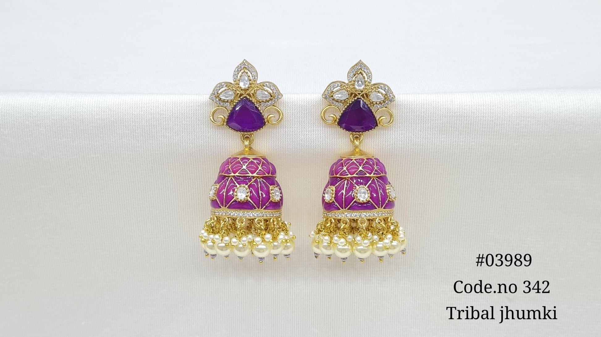 Kundan Jhumki 03989 - KRISHNA'S SWETA JEWELLERY