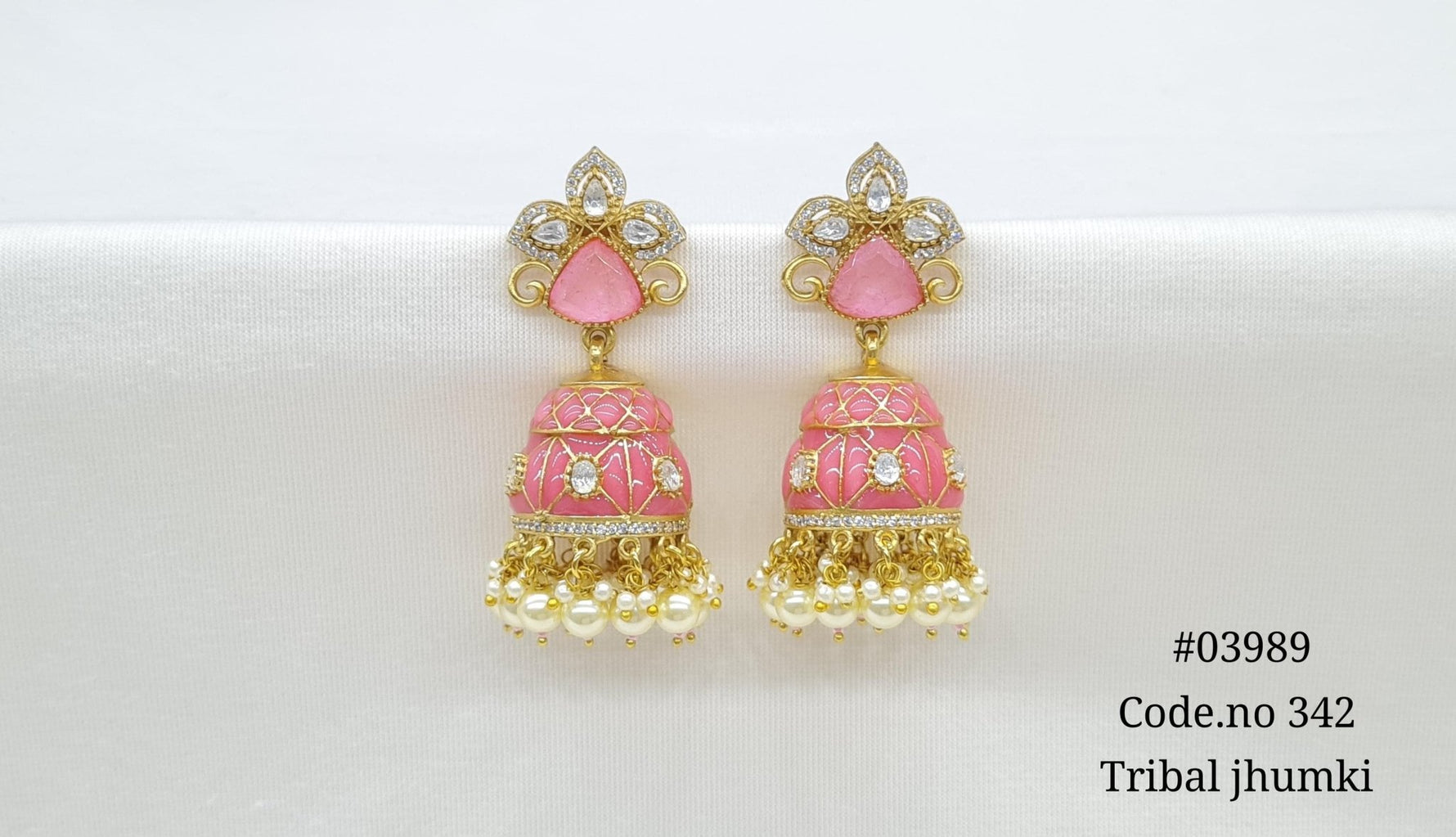 Kundan Jhumki 03989 - KRISHNA'S SWETA JEWELLERY