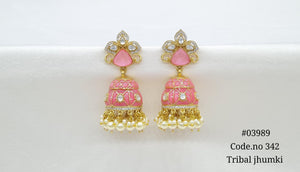 Kundan Jhumki 03989 - KRISHNA'S SWETA JEWELLERY