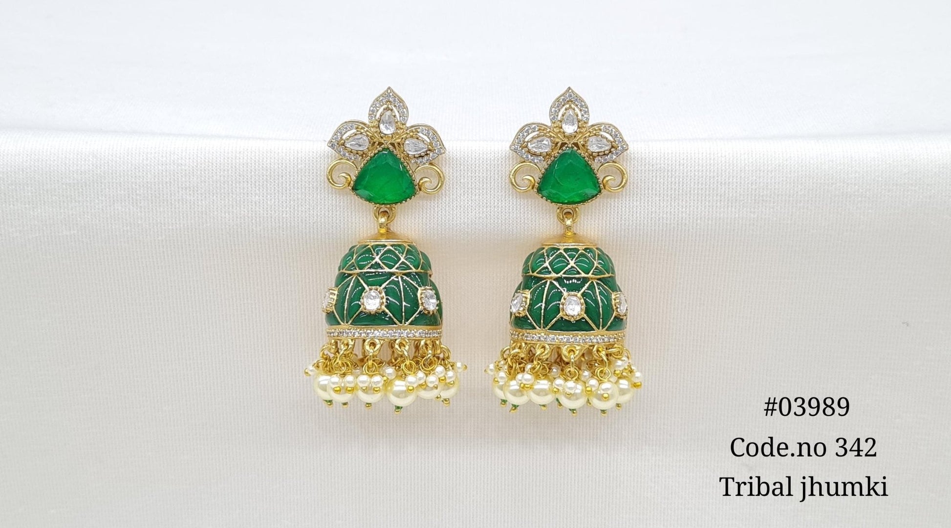 Kundan Jhumki 03989 - KRISHNA'S SWETA JEWELLERY