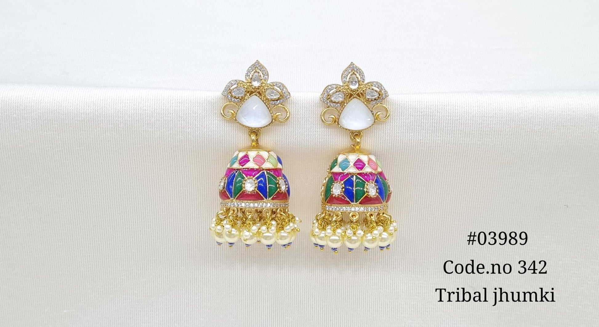 Kundan Jhumki 03989 - KRISHNA'S SWETA JEWELLERY