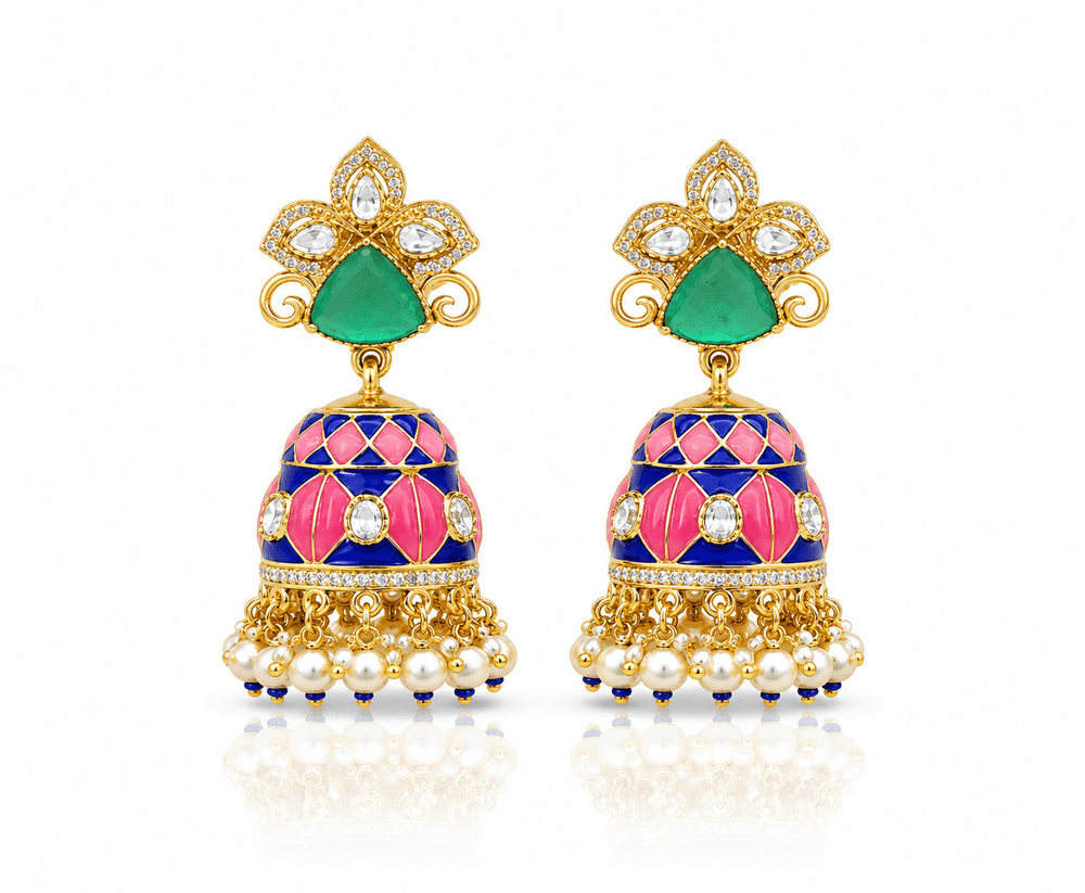 Kundan Jhumki 03989 - KRISHNA'S SWETA JEWELLERY