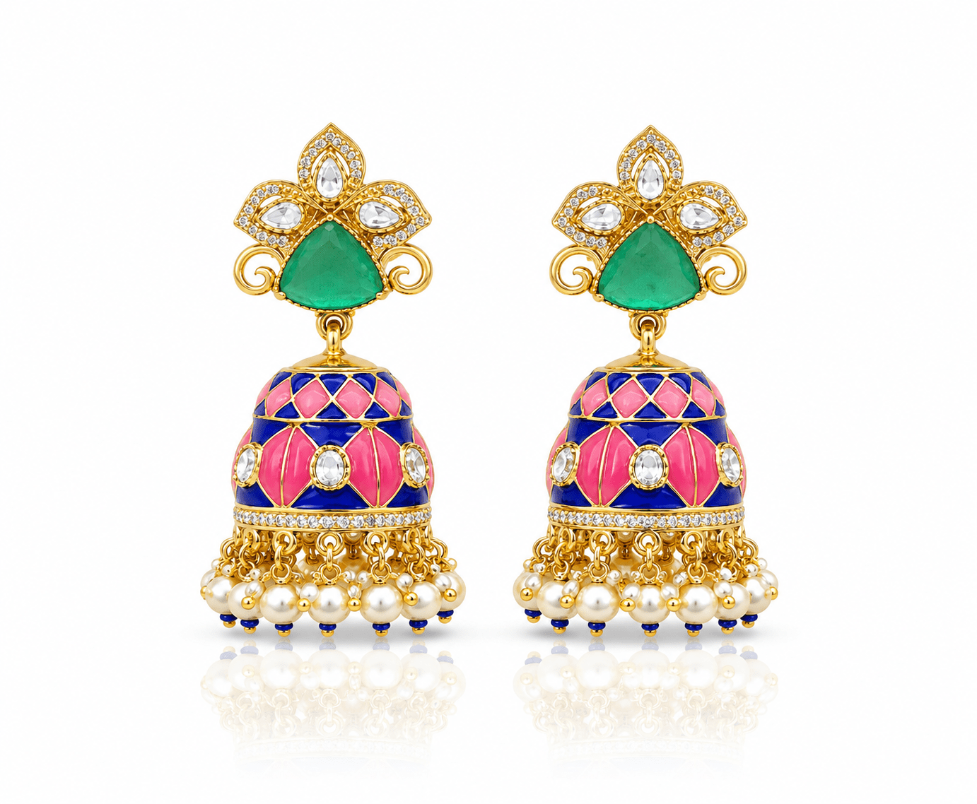 Kundan Jhumki 03989 - KRISHNA'S SWETA JEWELLERY
