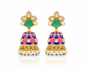 Kundan Jhumki 03989 - KRISHNA'S SWETA JEWELLERY