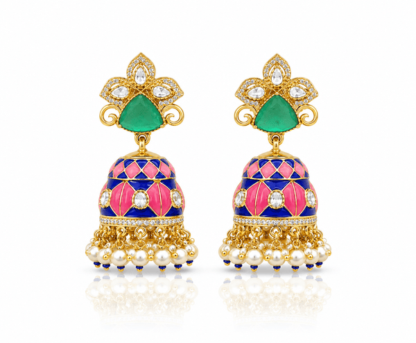 Kundan Jhumki 03989 - KRISHNA'S SWETA JEWELLERY