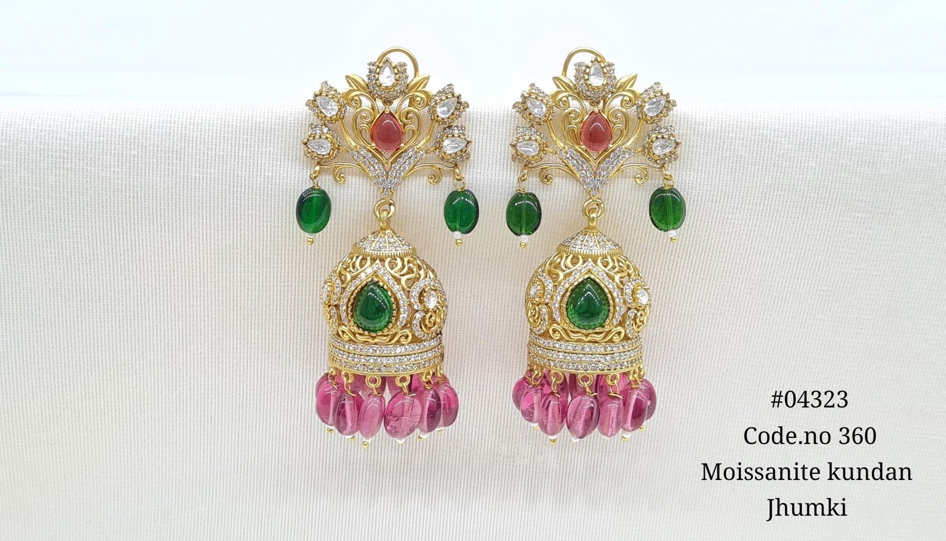 Kundan Jhumki 04323 - KRISHNA'S SWETA JEWELLERY