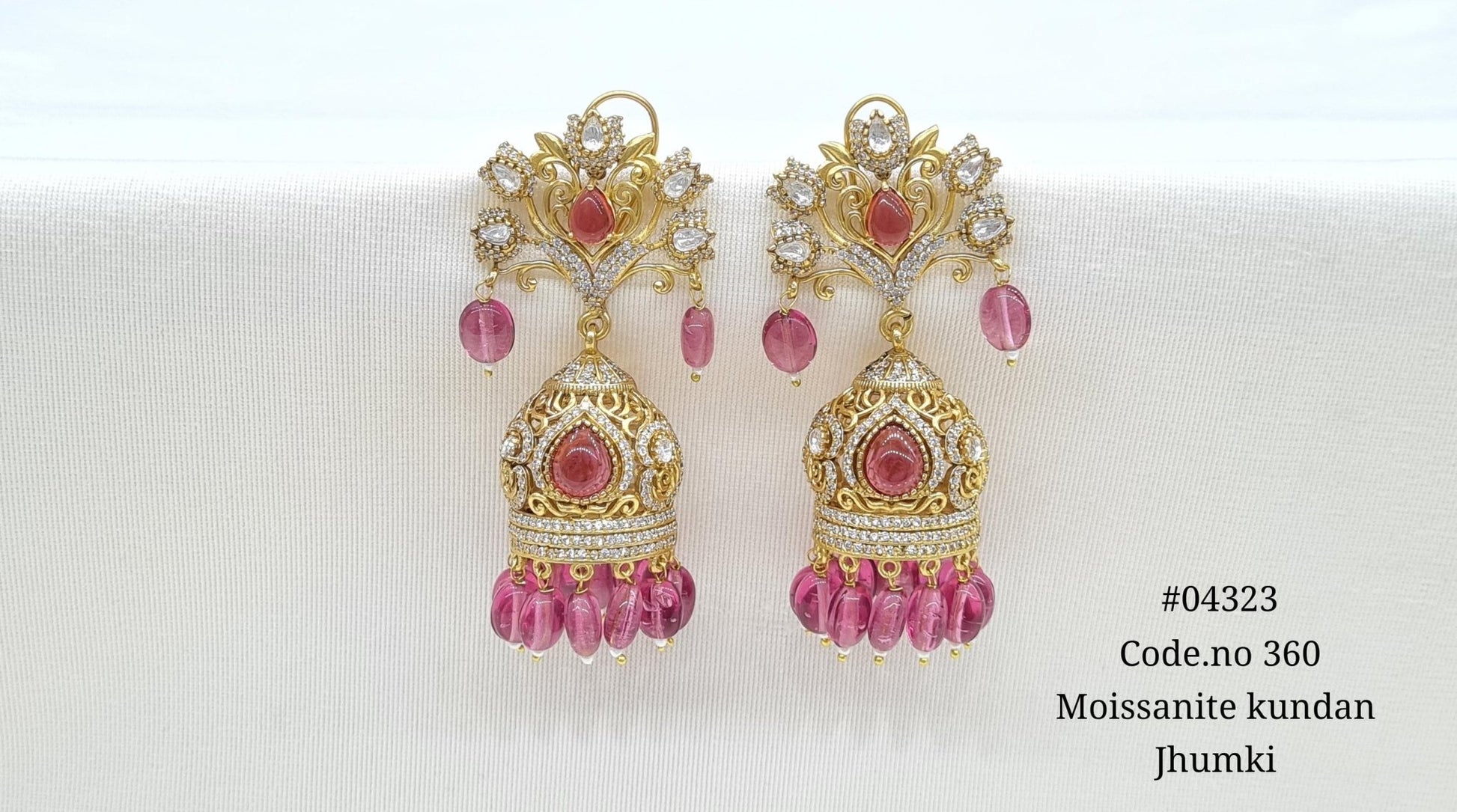 Kundan Jhumki 04323 - KRISHNA'S SWETA JEWELLERY