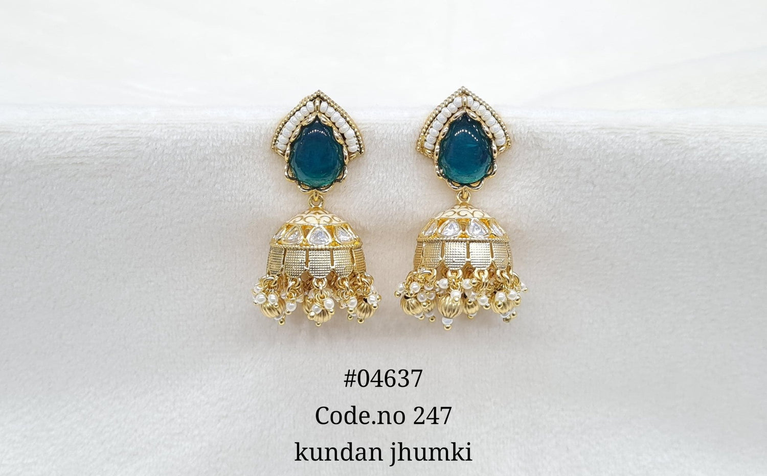 Kundan Jhumki 04637 - KRISHNA'S SWETA JEWELLERY