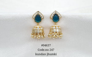 Kundan Jhumki 04637 - KRISHNA'S SWETA JEWELLERY